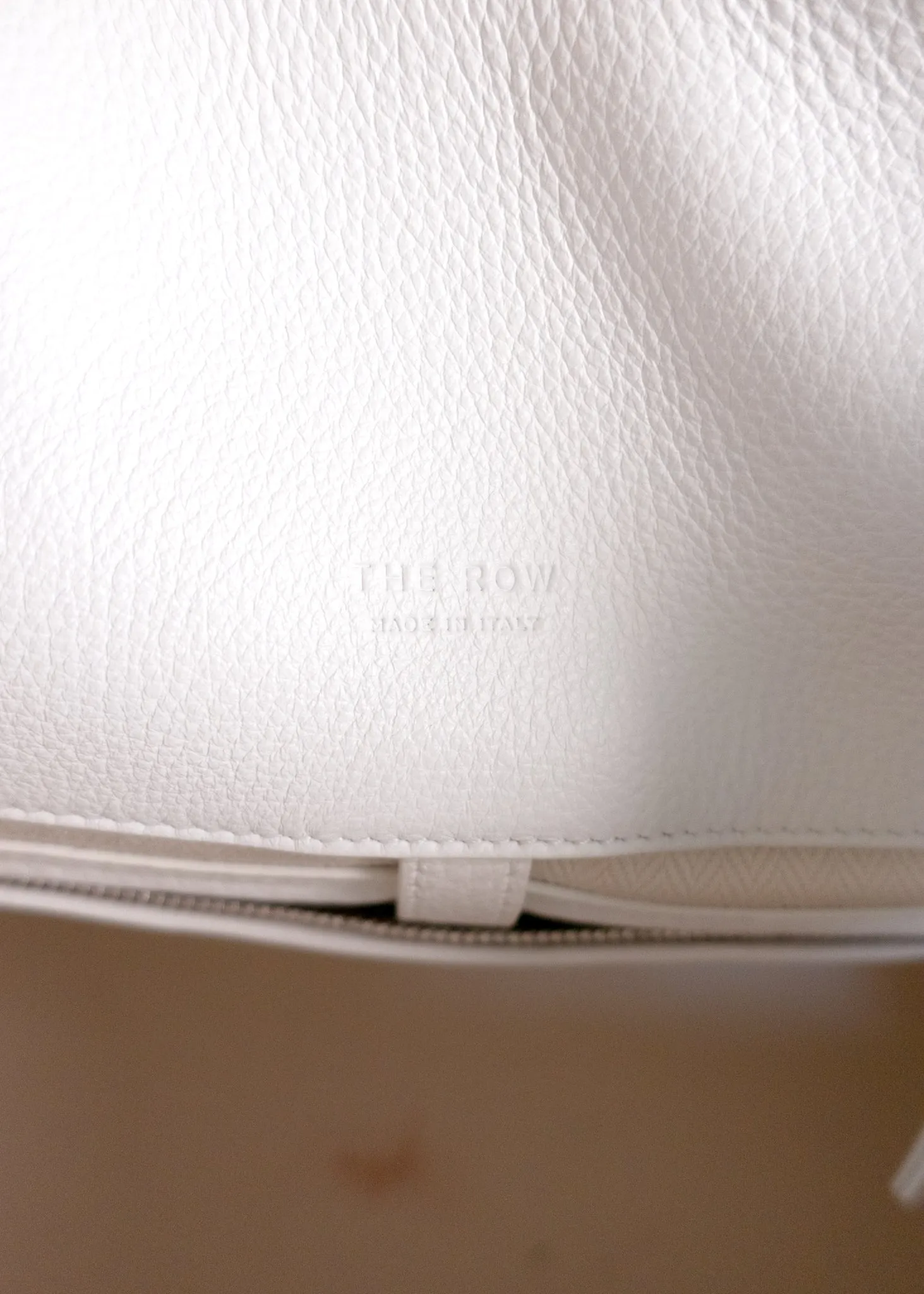 The Row Soft Margaux 15 Lux Grained Calfskin Top Handle Bag
