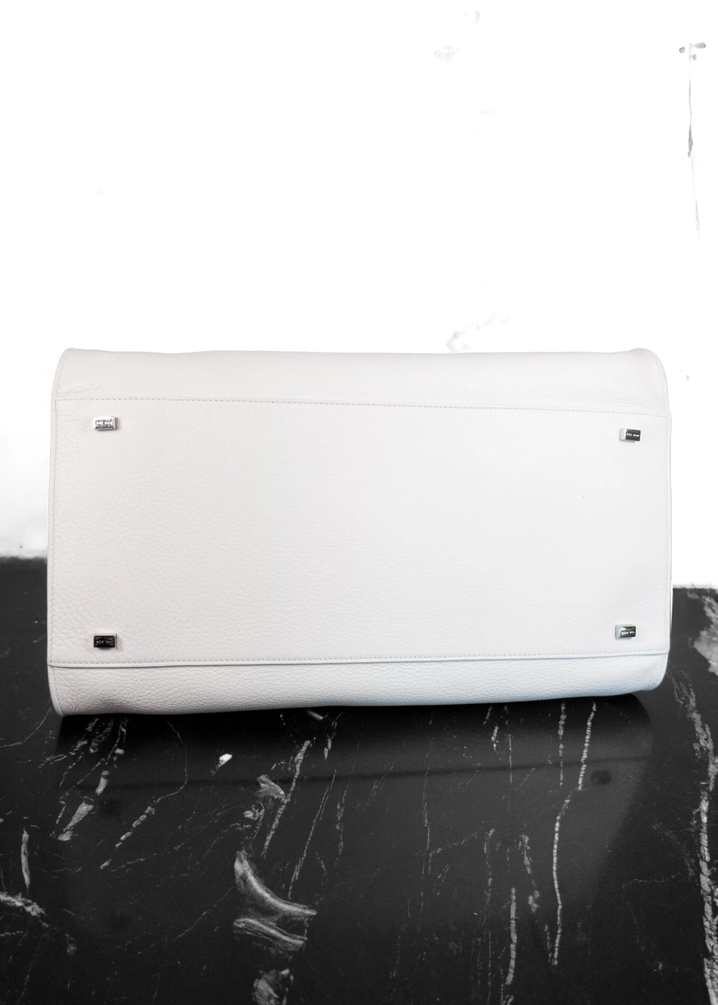 The Row Soft Margaux 15 Lux Grained Calfskin Top Handle Bag