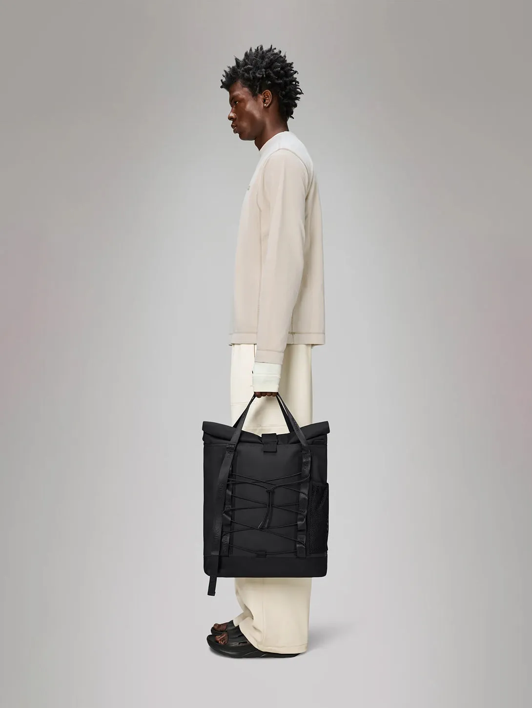 Trail Rolltop Tote Bag - Black