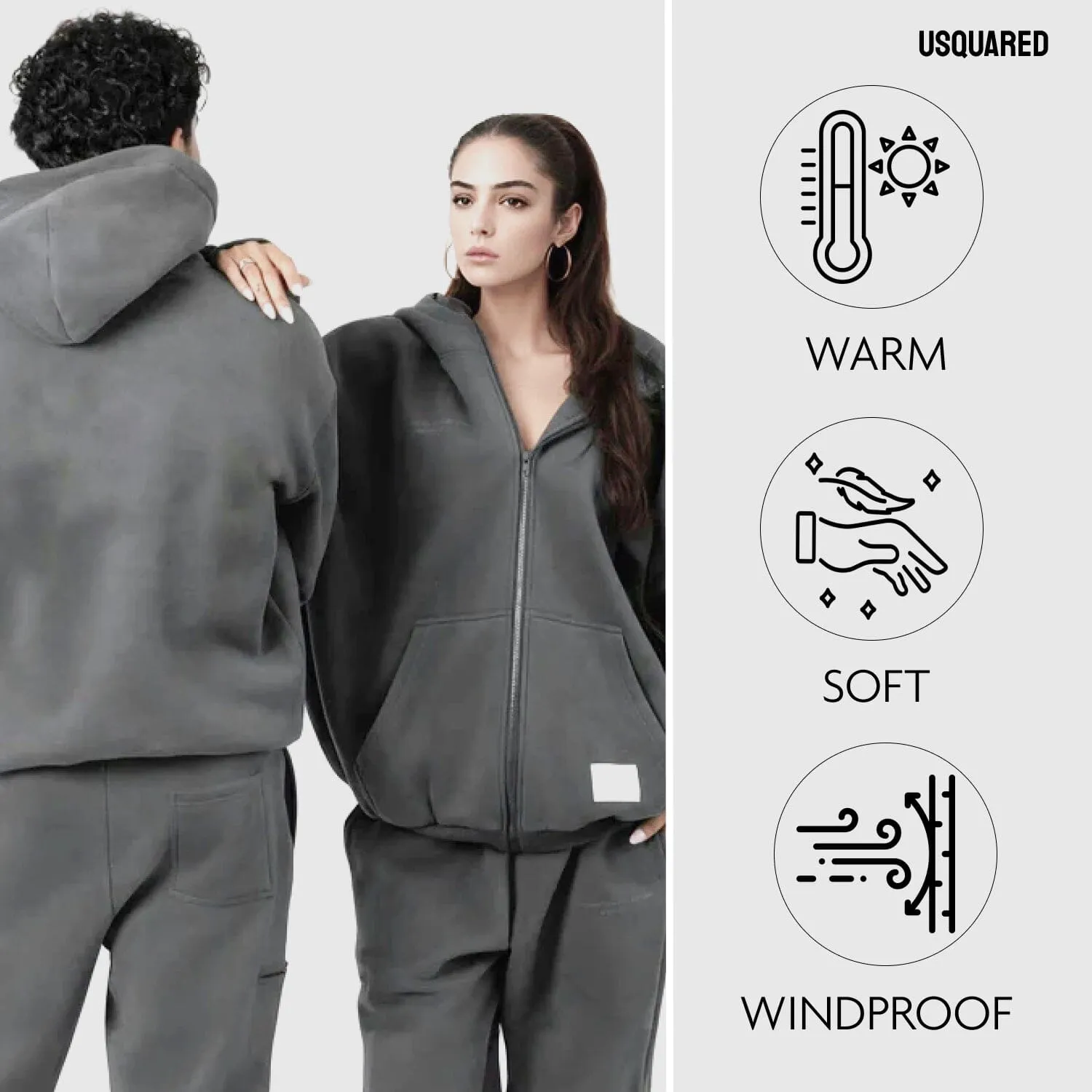 USQUARED Empower Oversized Full Zipper Hoodie