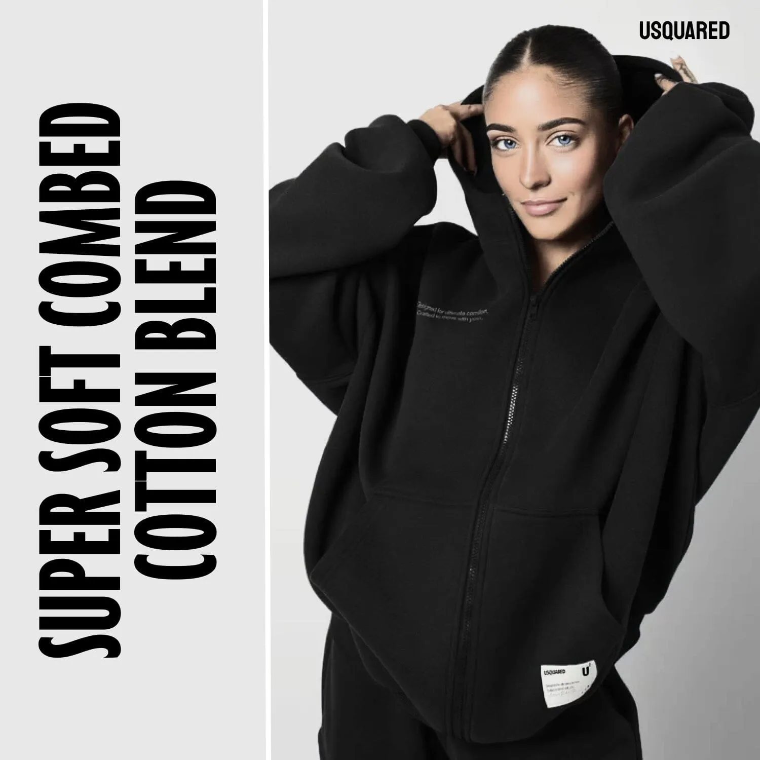 USQUARED Empower Oversized Full Zipper Hoodie