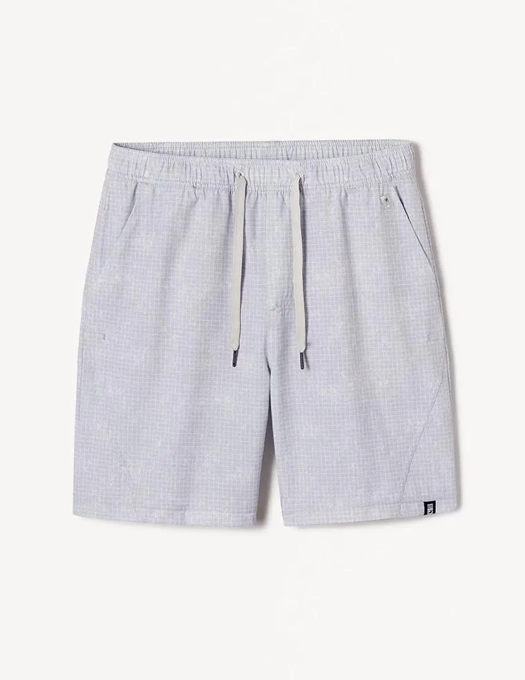 Versatility Short 7.5": Ash Grey Grid Print