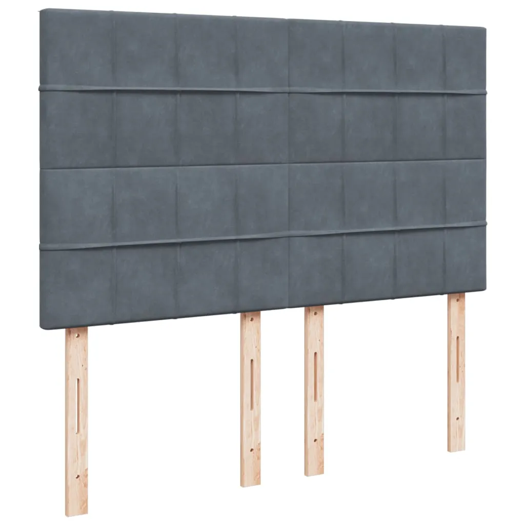 vidaXL Box Spring Bed with Mattress - Dark Grey Velvet, 140x190 cm - Ultimate Comfort & Style, Medium Firmness
