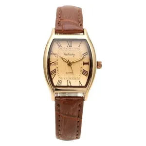 Vintage Brown Leather Women's Watch: Timeless Retro Elegance