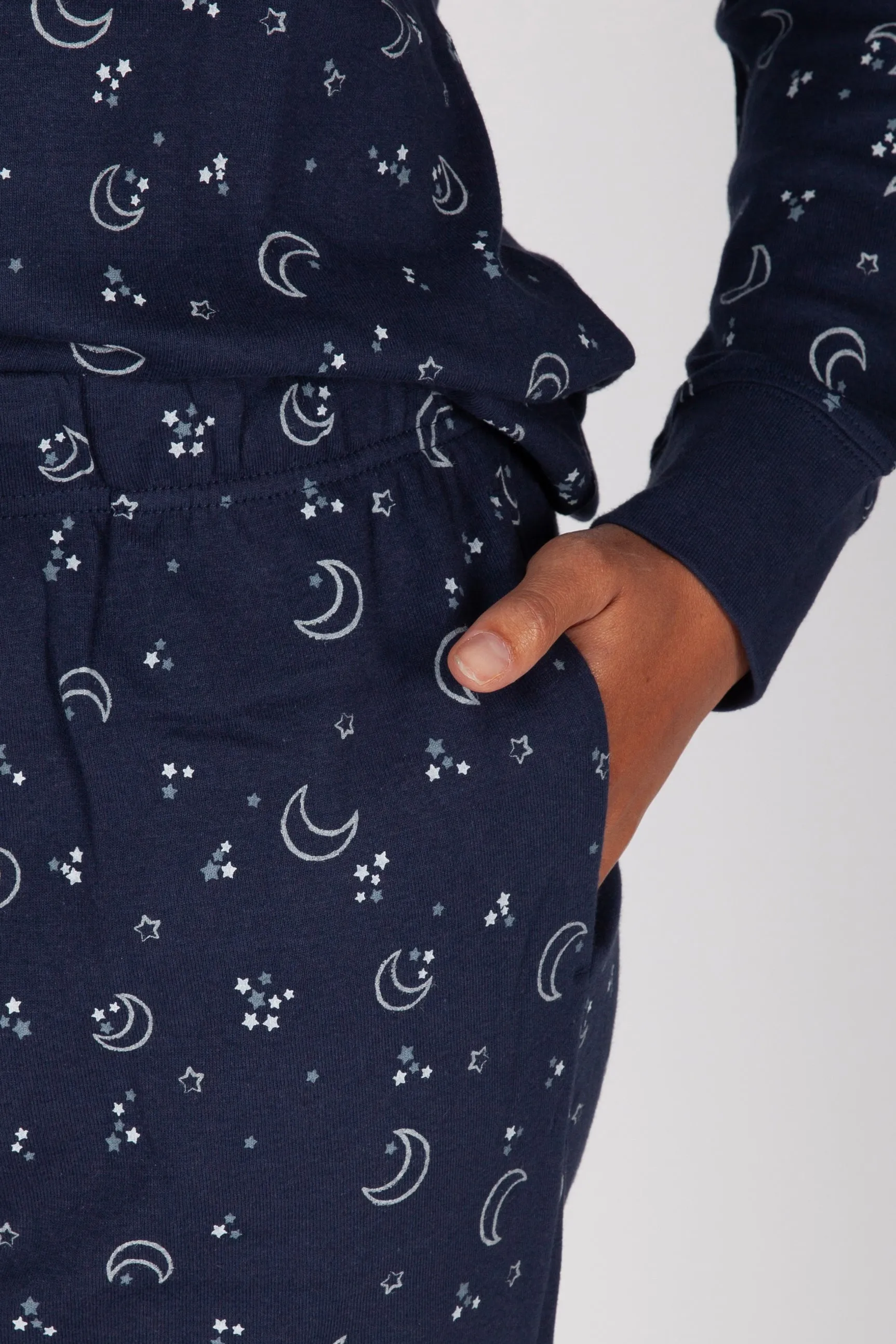 Women's Cotton Pajama Set in Navy Sky